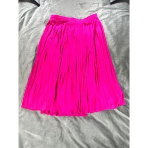 J. Crew Pleated Fuchsia Barbie Pink Flowy Valentine A Line Midi Skirt Size 6